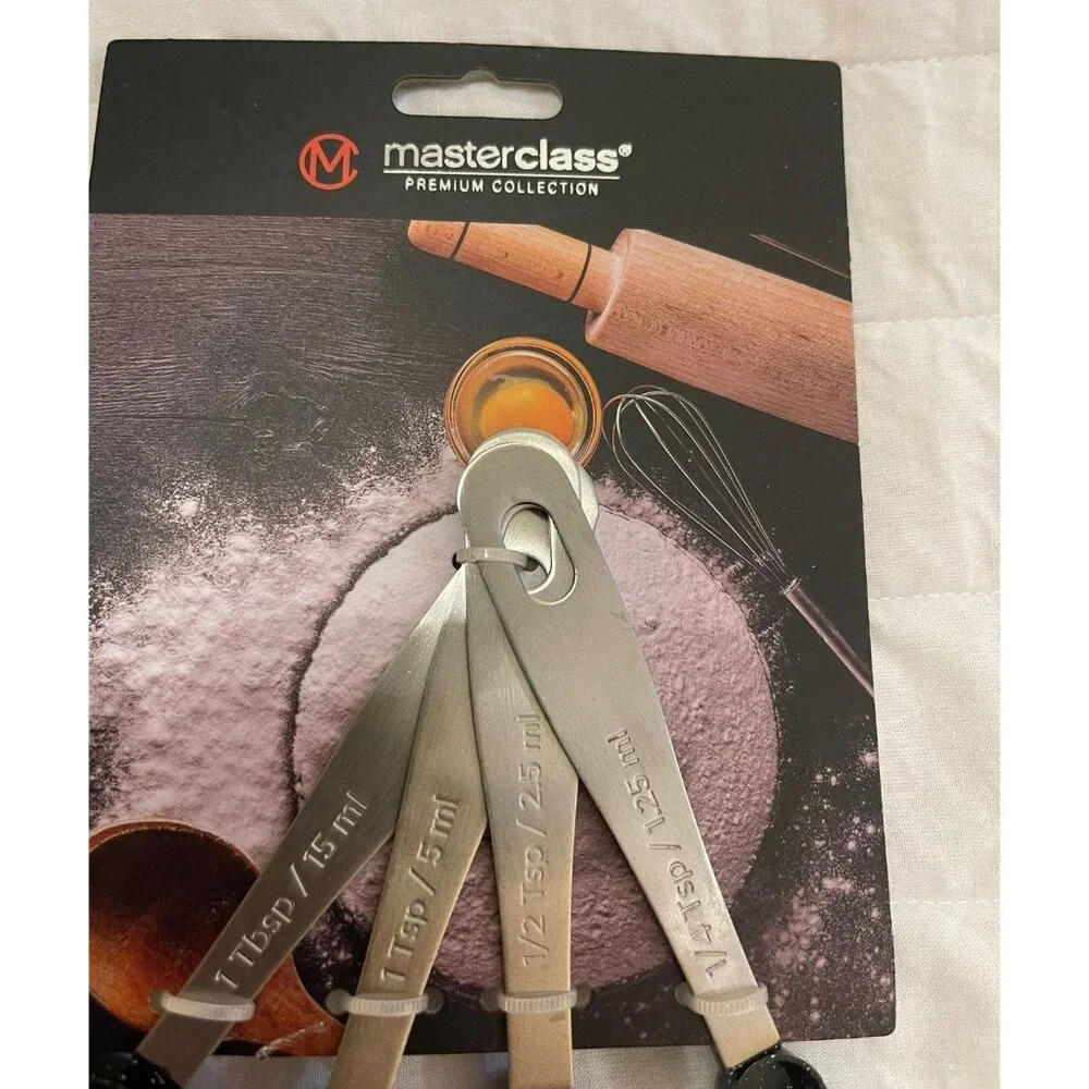 Measuring Spoon Set Black with White Specs Master Class NEW WITH TAGS!‎